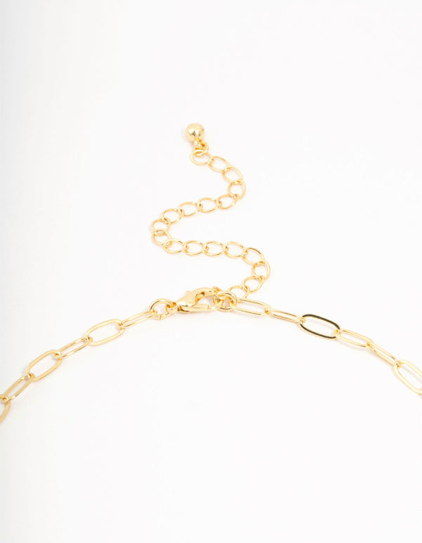 Gold Plated Bow Link Necklace