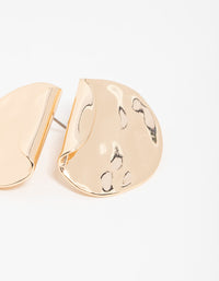 Gold Folded Molten Disc Stud Earrings - link has visual effect only