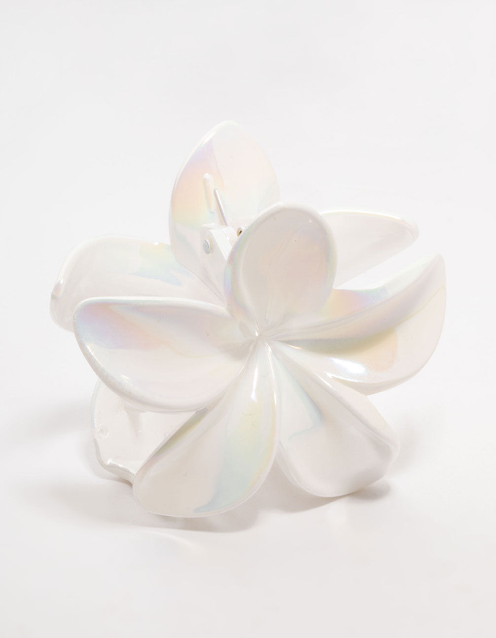 White Frangipani Claw Clip