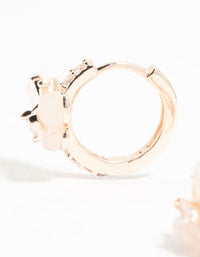 Rose Gold Plated Butterfly Pave Hoop Earrings - link has visual effect only