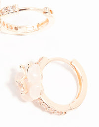 Rose Gold Plated Butterfly Pave Hoop Earrings - link has visual effect only