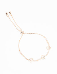 Rose Gold Plated Flower Station Cubic Zirconia Bracelet - link has visual effect only