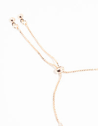 Rose Gold Plated Flower Station Cubic Zirconia Bracelet - link has visual effect only