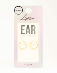 Gold Plated Titanium Sleeper Earrings 12 mm - link has visual effect only