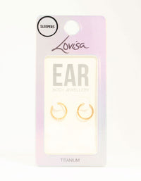 Gold Plated Titanium Flat Twisted Sleeper Earrings - link has visual effect only