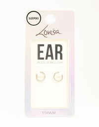 Titanium Twisted Sleeper Earrings 8 mm - link has visual effect only