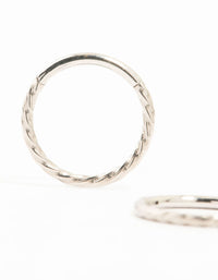Titanium Rope Sleeper Earrings 10 mm - link has visual effect only