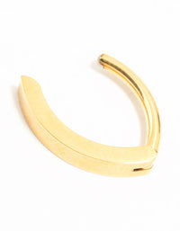 Gold Plated Titanium Plain Curved Belly Ring - link has visual effect only