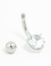 Titanium Round Cubic Zirconia Mini Belly Bar - link has visual effect only