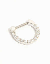 Titanium Cubic Zirconia Septum Clicker Ring - link has visual effect only