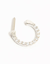Titanium Cubic Zirconia Septum Clicker Ring - link has visual effect only