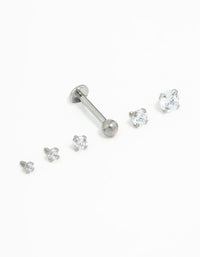 Titanium Graduating Cubic Zirconia Flat Backs 6-Pack - link has visual effect only