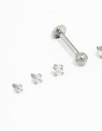 Titanium Graduating Cubic Zirconia Flat Backs 6-Pack - link has visual effect only