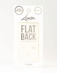 Titanium Cubic Zirconia Flat Backs 3-Pack - link has visual effect only