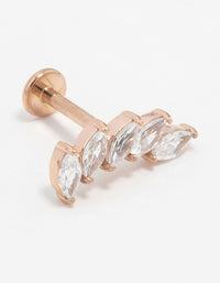 Rose Gold Plated Titanium Cubic Zirconia Leaf Flatback - link has visual effect only