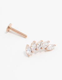 Rose Gold Plated Titanium Cubic Zirconia Leaf Flatback - link has visual effect only