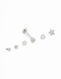 Titanium Diamante Star Flat Backs 6-Pack - link has visual effect only