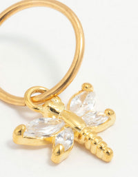 Gold Plated Titanium Cubic Zirconia Dragonfly Clicker Ring - link has visual effect only