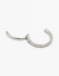 Titanium Cubic Zirconia Clicker Ring - link has visual effect only