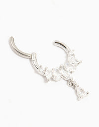 Titanium Cubic Zirconia Pear Drop Clicker Ring - link has visual effect only