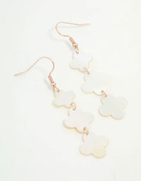 Rose Gold Genuine Shell Flower Drop Earrings - link has visual effect only