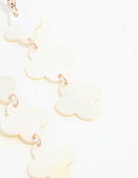 Rose Gold Genuine Shell Flower Drop Earrings - link has visual effect only