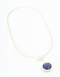 Silver Blue Orbit Pendant T & O Necklace - link has visual effect only