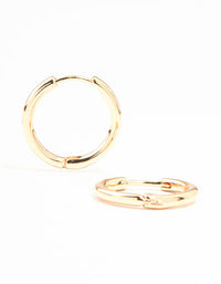 Small Fine Gold Clicker Hoop Earrings - link has visual effect only