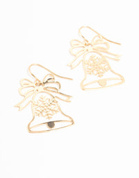 Gold Cut Out Bell Drop Earrings - link has visual effect only