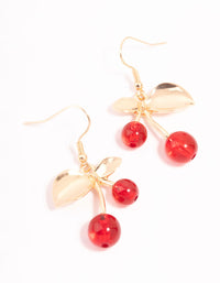 Gold Cherry Drop Earrings - link has visual effect only