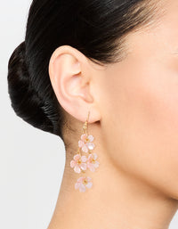 Gold Lilac Pearlised Flower Vine Drop Earrings - link has visual effect only