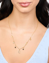 Gold Celestial Diamante Drop Necklace - link has visual effect only