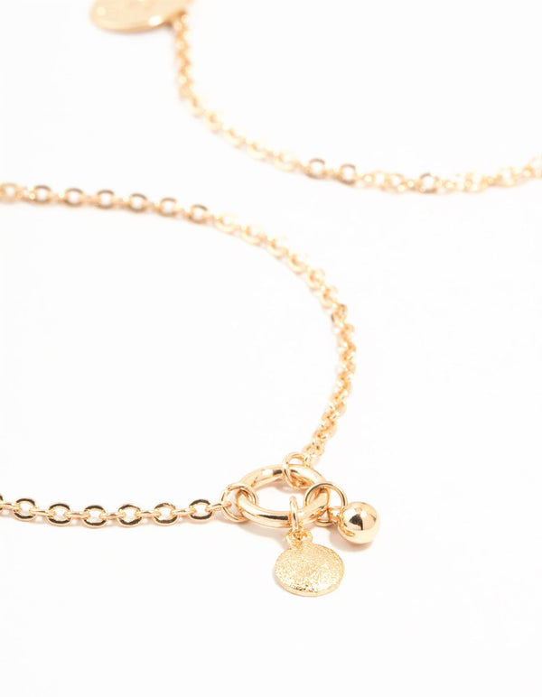 Gold Disc & Ball Toggle Charm Bracelets 2-Pack