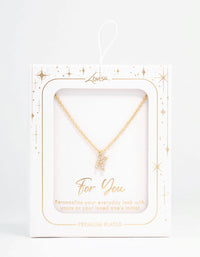 Gold Plated Cubic Zirconia Letter K Necklace - link has visual effect only
