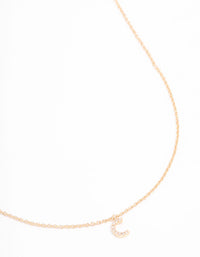 Gold Plated Cubic Zirconia Letter C Necklace - link has visual effect only