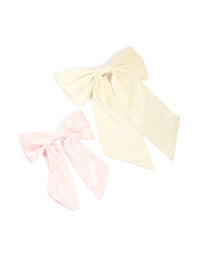 Cream & White Fabric Classic Bows 2-Pack - link has visual effect only