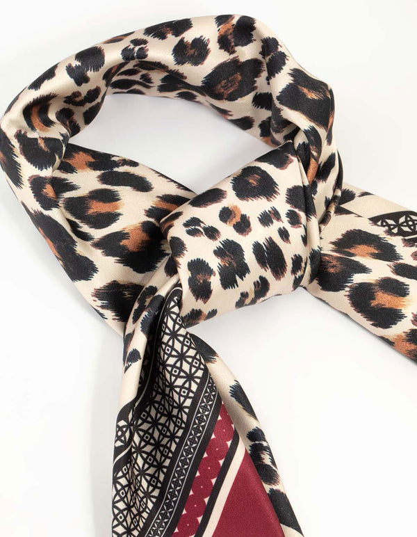 Leopard Border Fabric Scarf