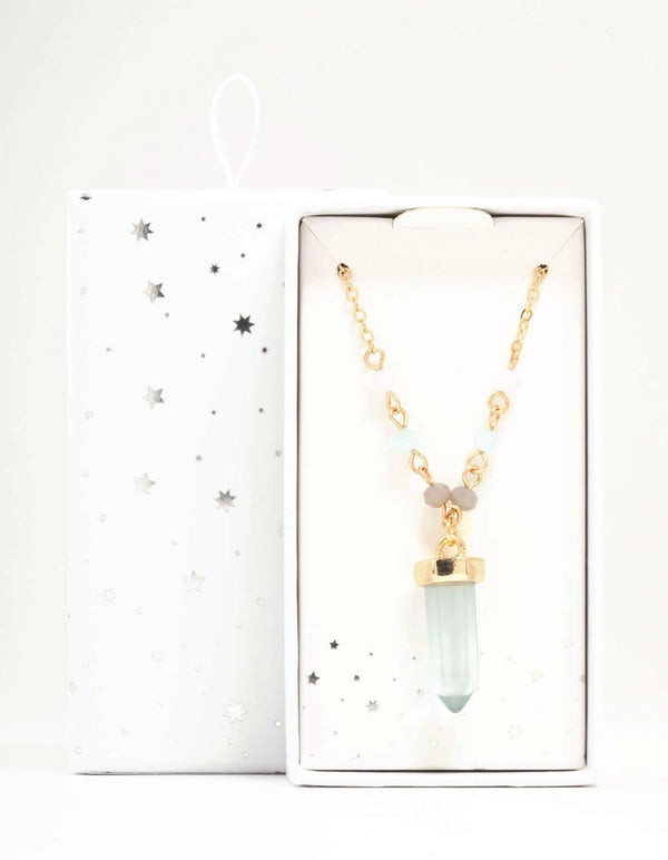 Blue Bead Shard Necklace