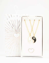Ying & Yang Heart Necklaces 2-Pack - link has visual effect only