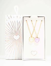 Gold Diamante Heart Necklaces 2-Pack - link has visual effect only