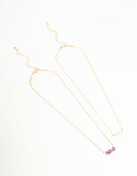 Gold Semi-Precious Chip Necklaces 2-Pack - link has visual effect only