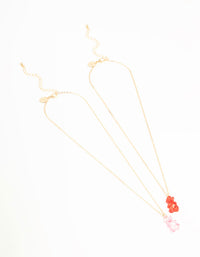 Gold Acrylic Gummy Bear Necklaces 2-Pack - link has visual effect only