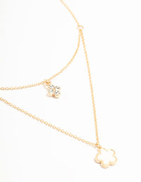 Gold Flower Layered Necklace - link has visual effect only