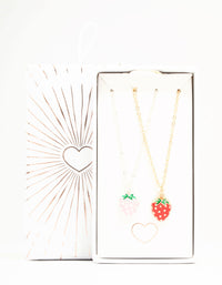 Mixed Metals Strawberry Necklaces 2-Pack - link has visual effect only