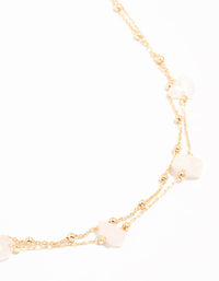 Gold Semi Precious Clear Quartz Chip Necklace - link has visual effect only