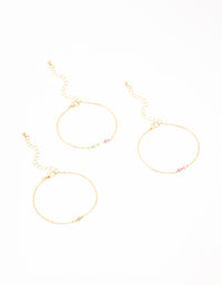 Gold Faceted Bead Bracelets 3-Pack - link has visual effect only