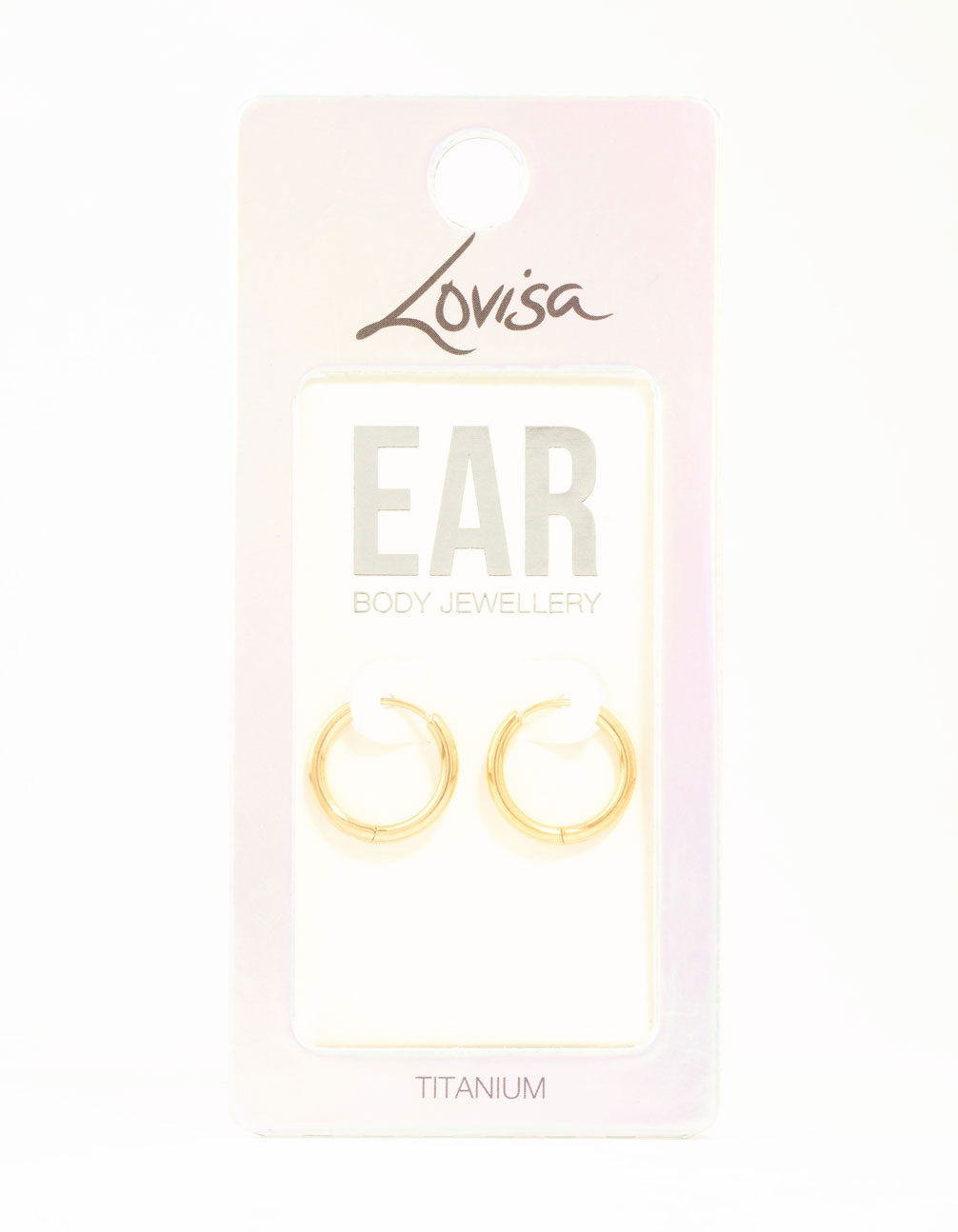 Gold Plated Titanium Medium Classic Hoop Earrings