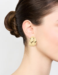 Gold Plated Chubby Wavy Hoop Earrings - link has visual effect only