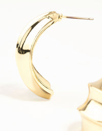 Gold Plated Chubby Wavy Hoop Earrings - link has visual effect only