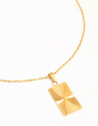 Waterproof Gold Plated Stainless Style Rectangular Ray Pendant Necklace - link has visual effect only